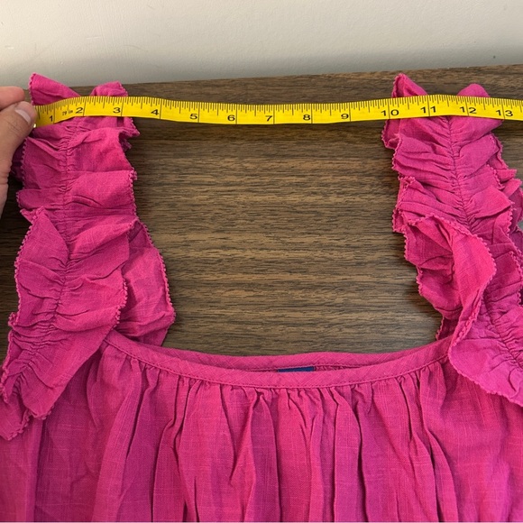 ❤️ Old Navy Fuchsia Ruffle Eye Lit Blouse M - Picture 7 of 9